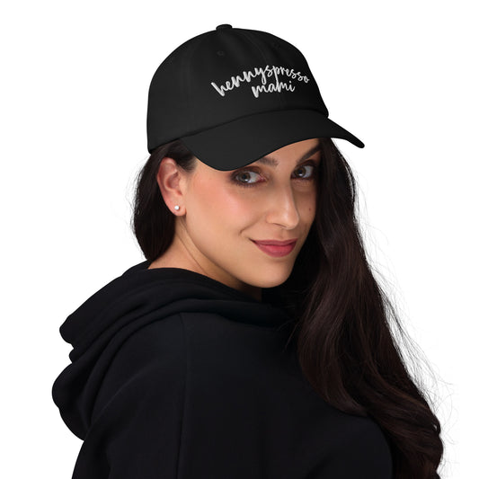 Hennyspresso Mami hat, drink order cap, dad hat