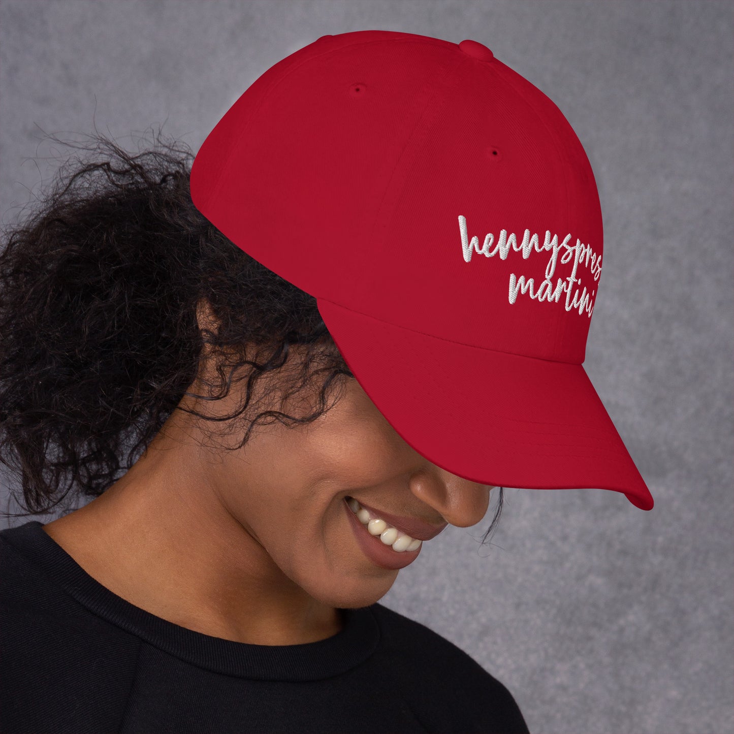 Hennyspresso Martini hat, drink order cap, dad hat