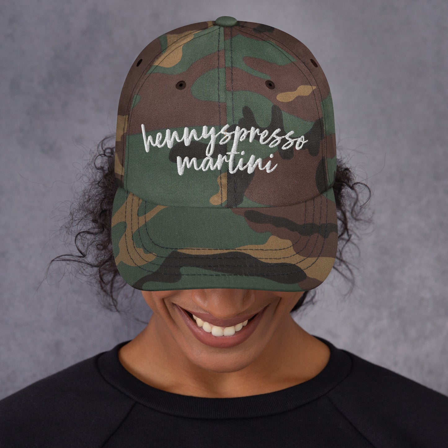 Hennyspresso Martini hat, drink order cap, dad hat