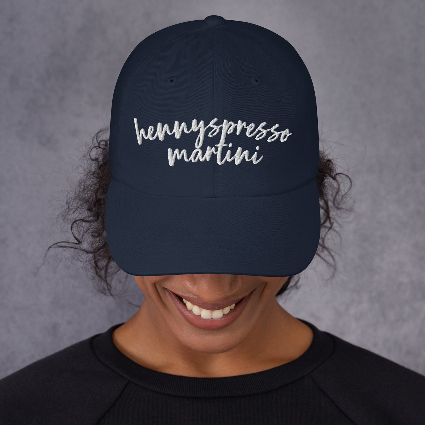 Hennyspresso Martini hat, drink order cap, dad hat