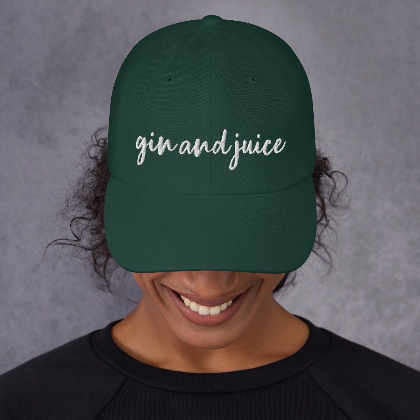 Gin and Juice drink hat, drink order cap, Dad hat