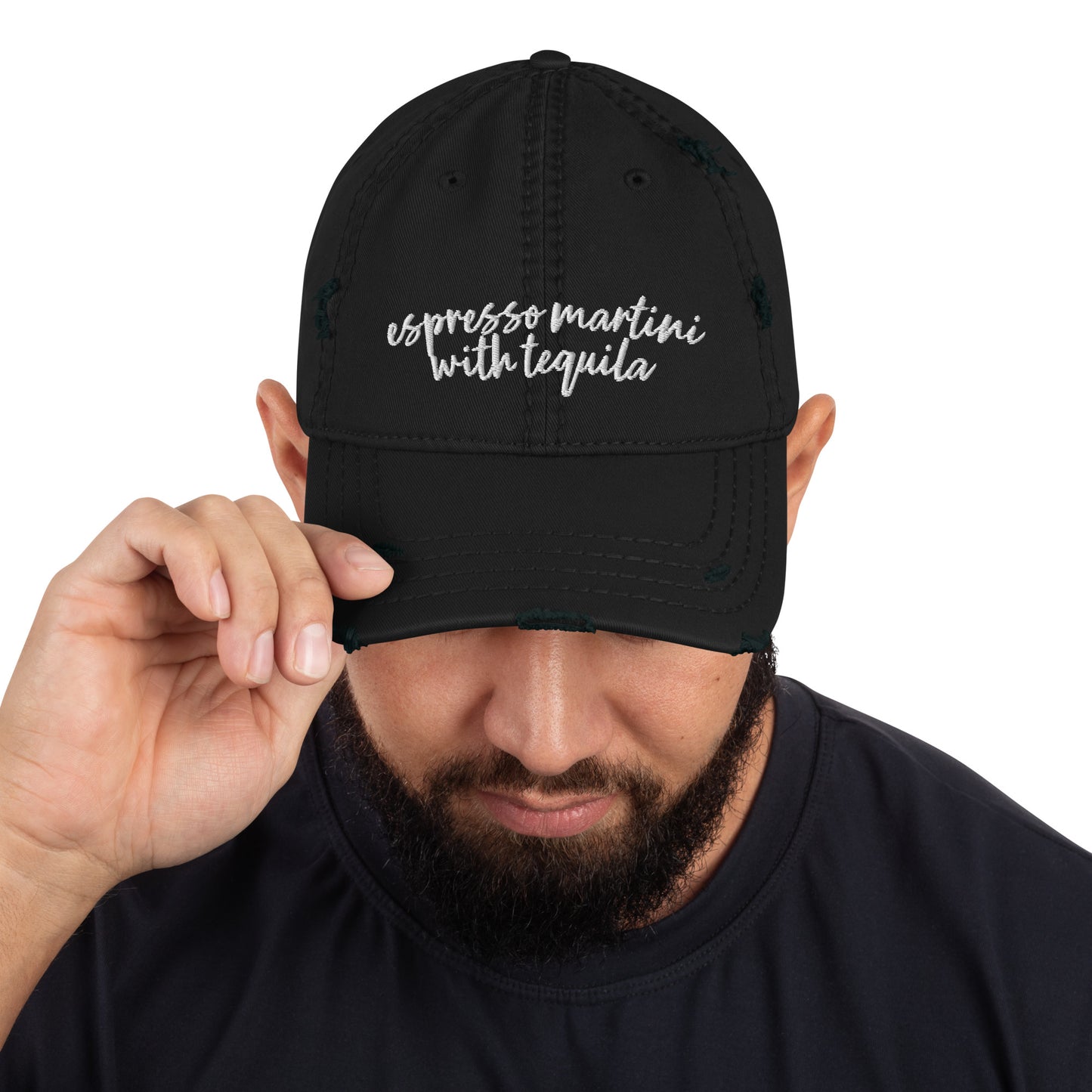 Tequila Espresso Martini, Drink Hat, Drink Order Cap, Distressed Dad hat