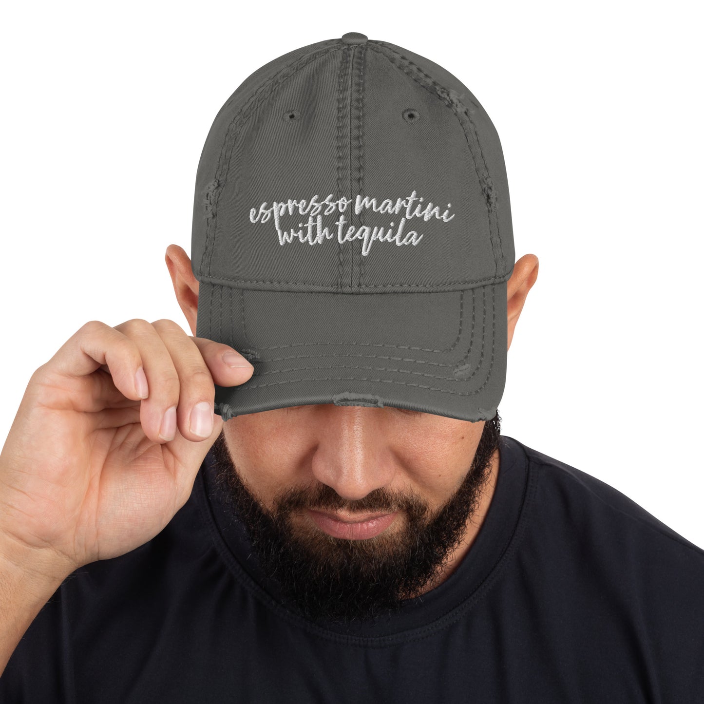 Tequila Espresso Martini, Drink Hat, Drink Order Cap, Distressed Dad hat