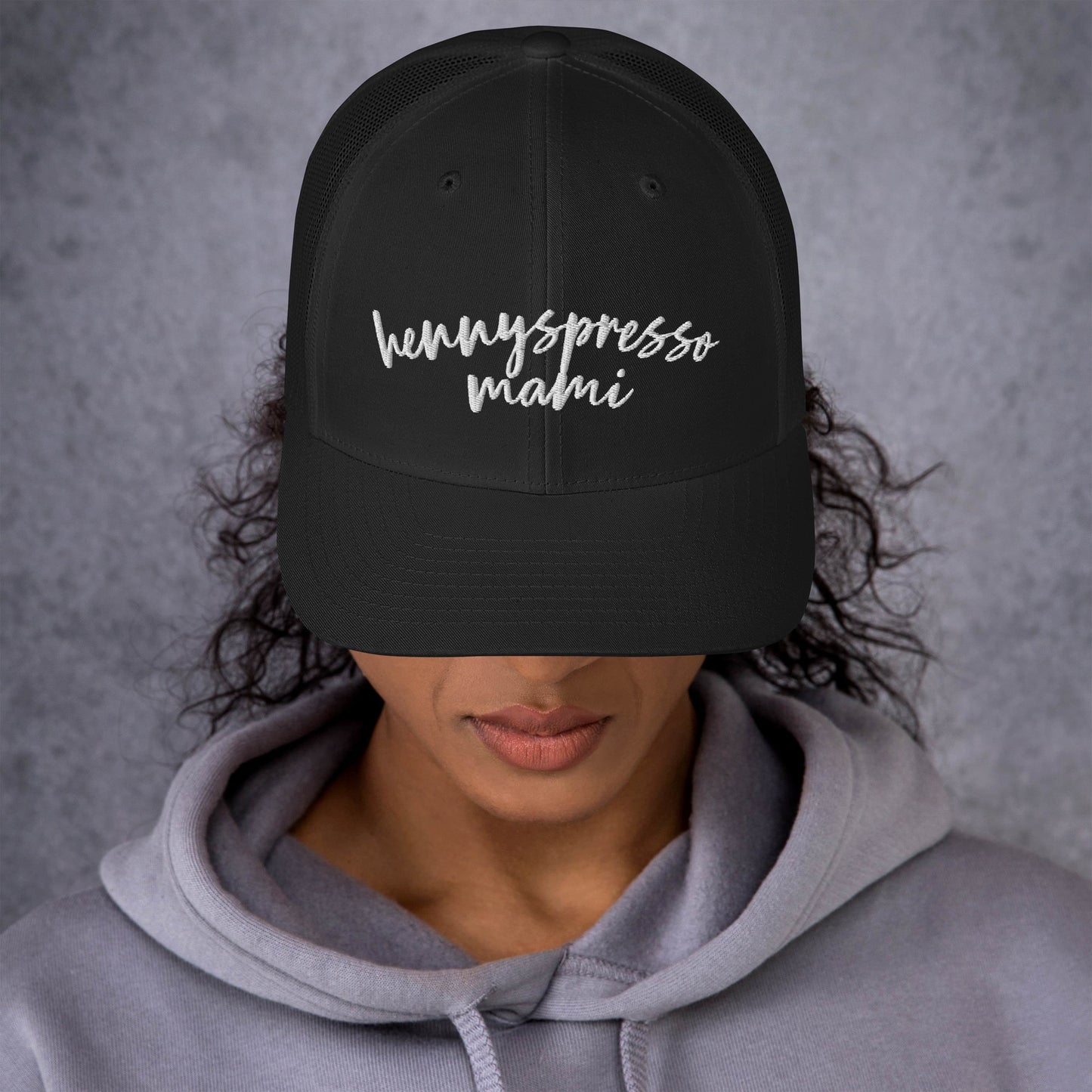 Hennyspresso Mami Hat, Drink Order Trucker Cap