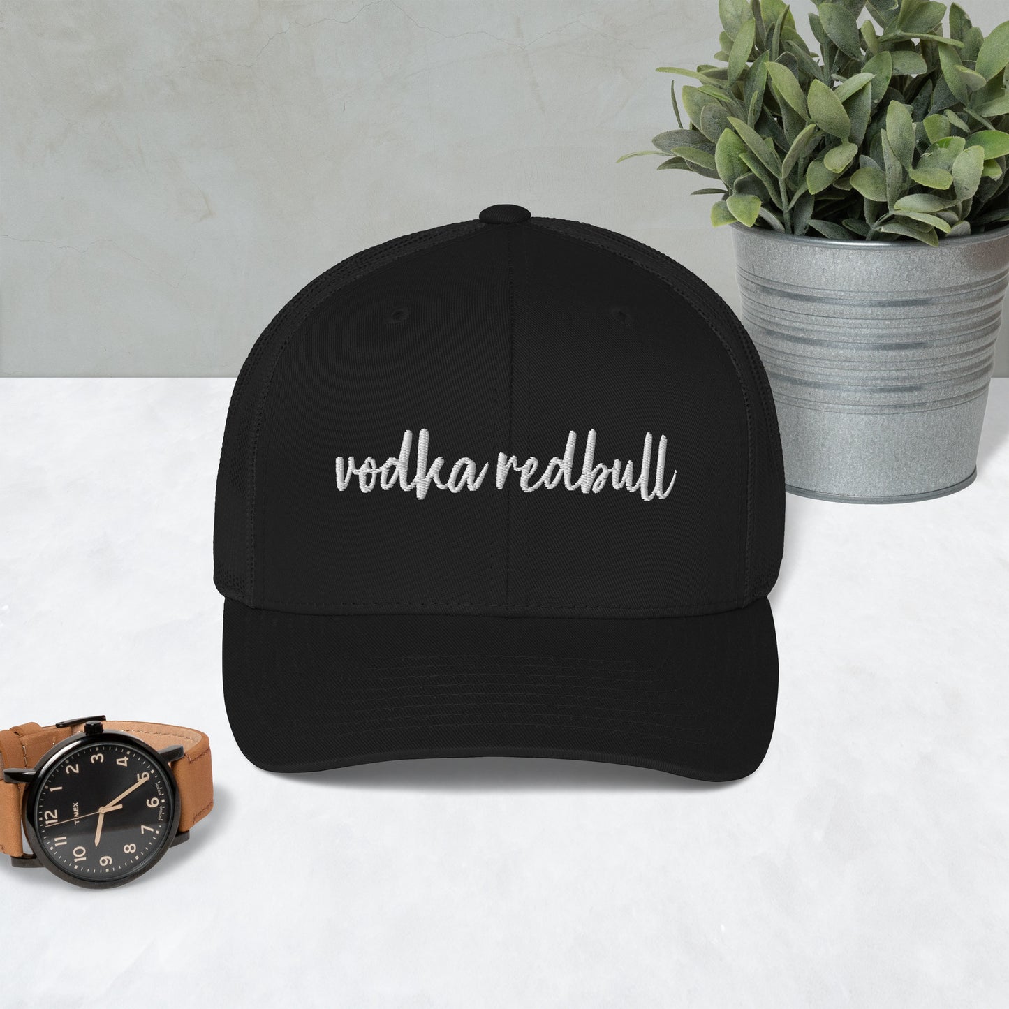 Vodka Redbull Drink Hat, Drink Order Cap, Trucker Hat