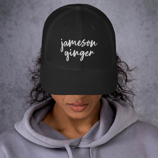 Jameson and Ginger Drink Hat, Drink Order Cap, Trucker Hat