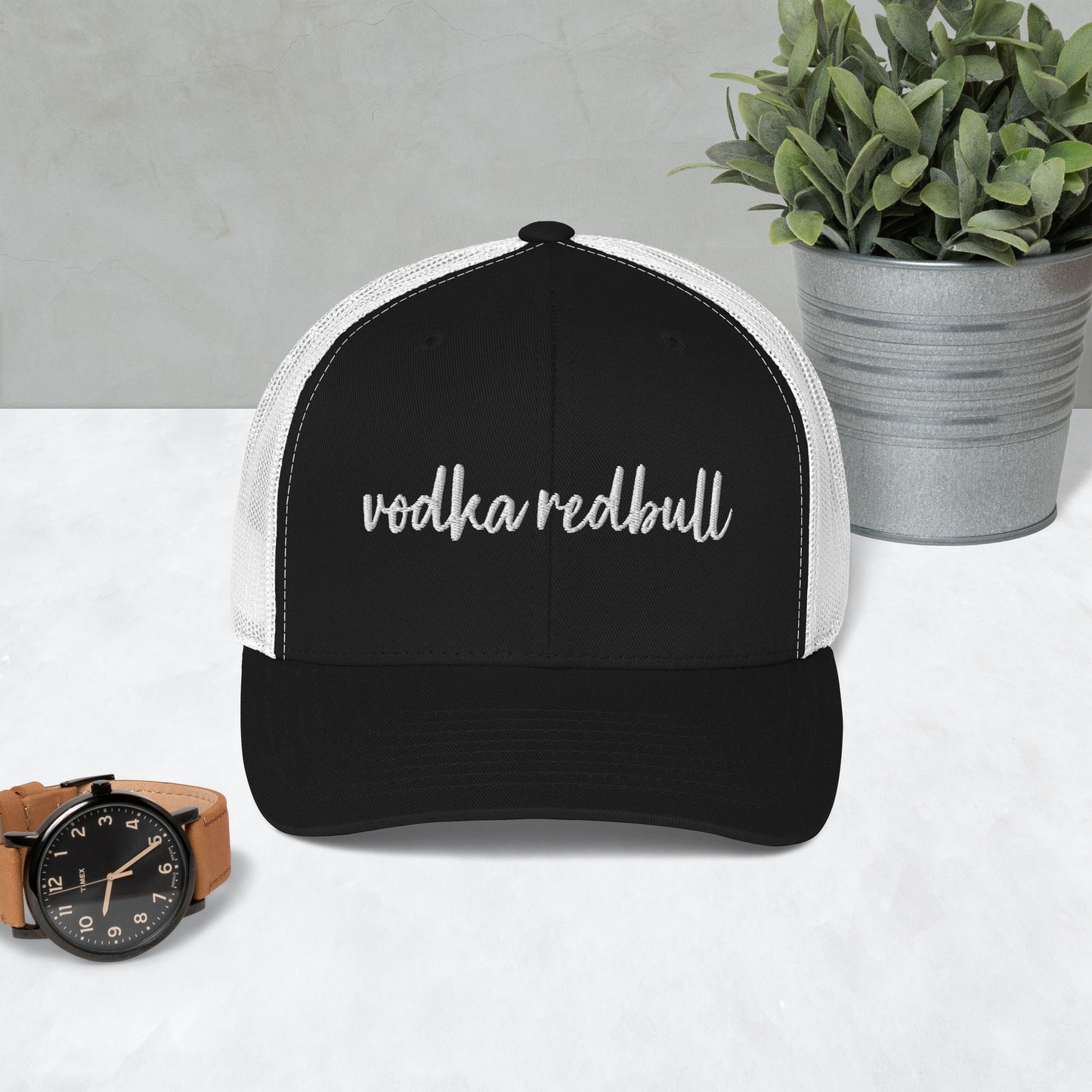 Vodka Redbull Drink Hat, Drink Order Cap, Trucker Hat