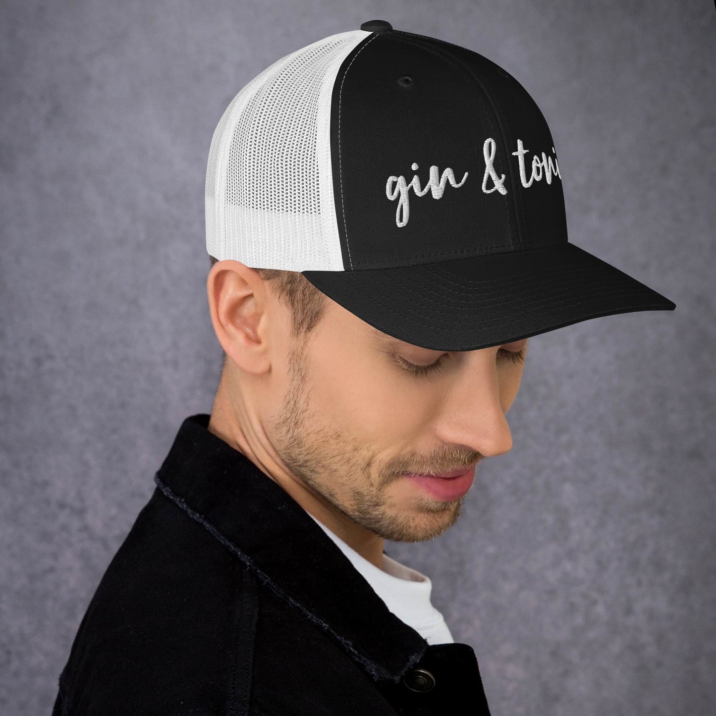 Gin and Tonic Drink Hat, Drink Order Cap, Trucker Hat