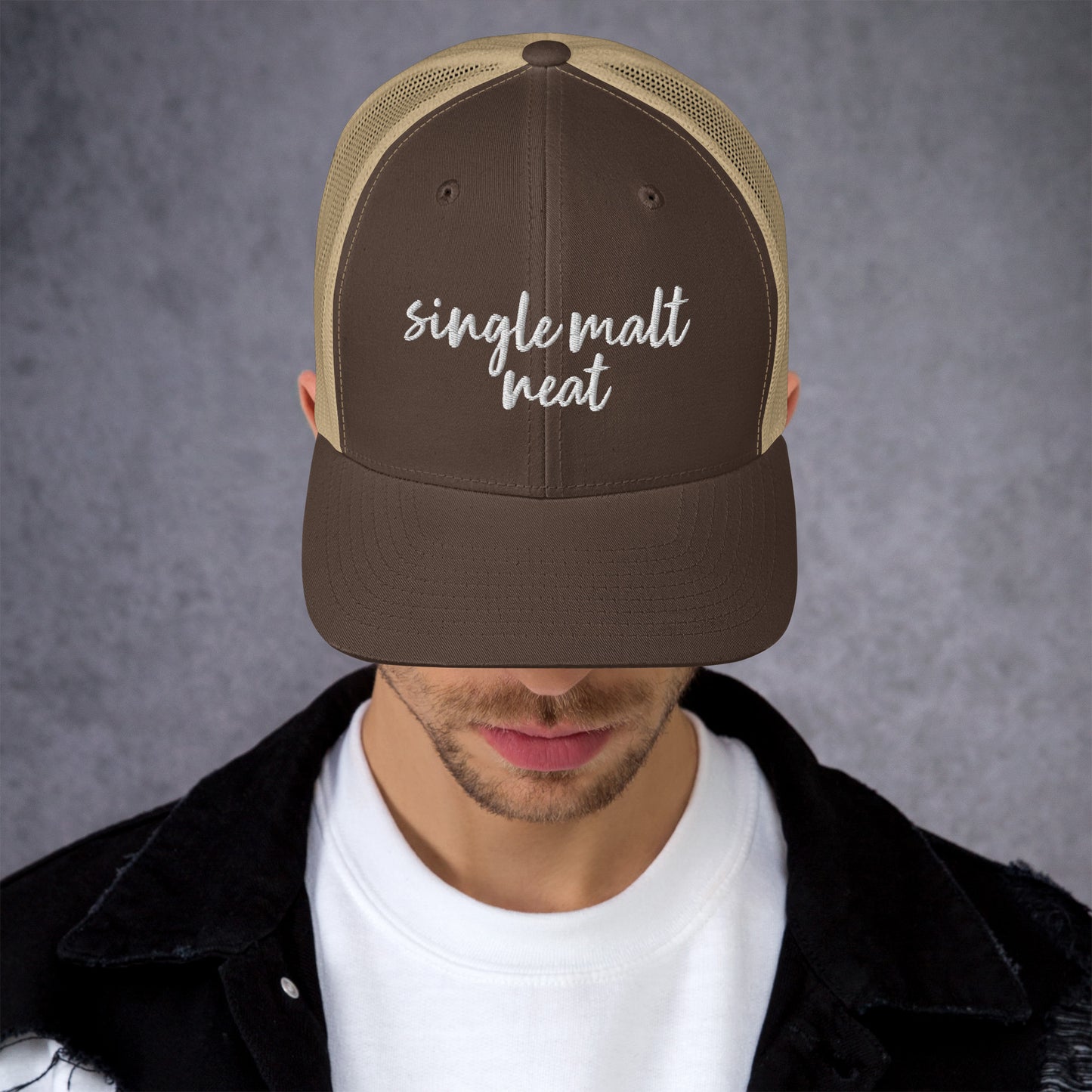 Single Malt Neat Drink Hat, Drink Order Cap, Trucker Hat