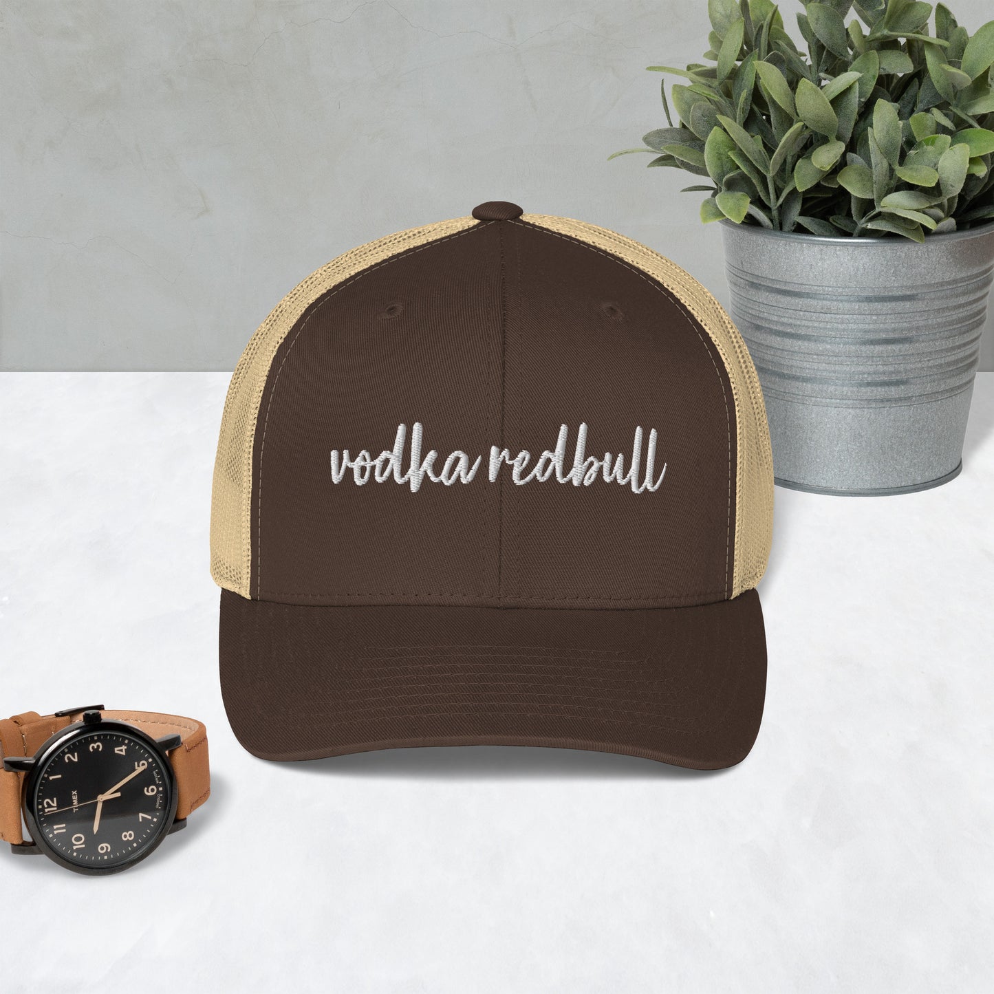 Vodka Redbull Drink Hat, Drink Order Cap, Trucker Hat