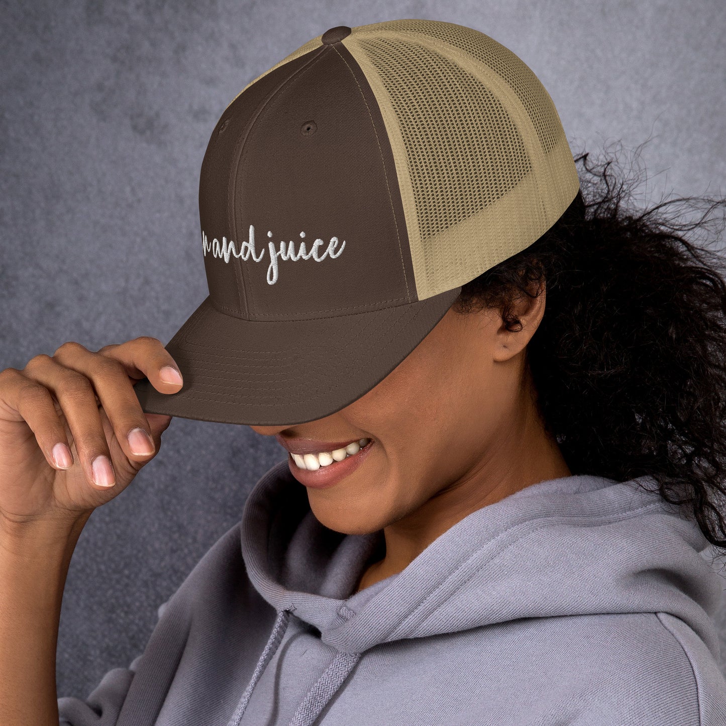 Gin and Juice drink hat, drink order cap, trucker