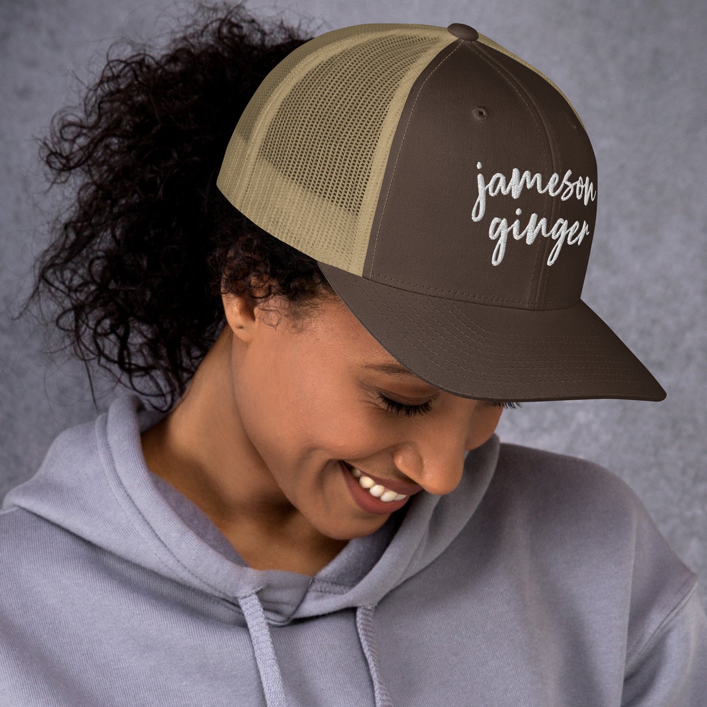Jameson and Ginger Drink Hat, Drink Order Cap, Trucker Hat