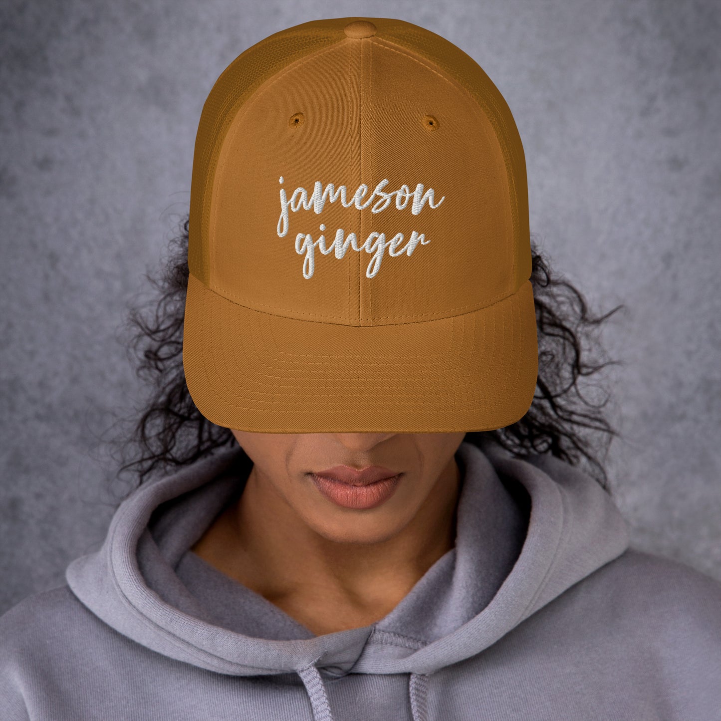 Jameson and Ginger Drink Hat, Drink Order Cap, Trucker Hat