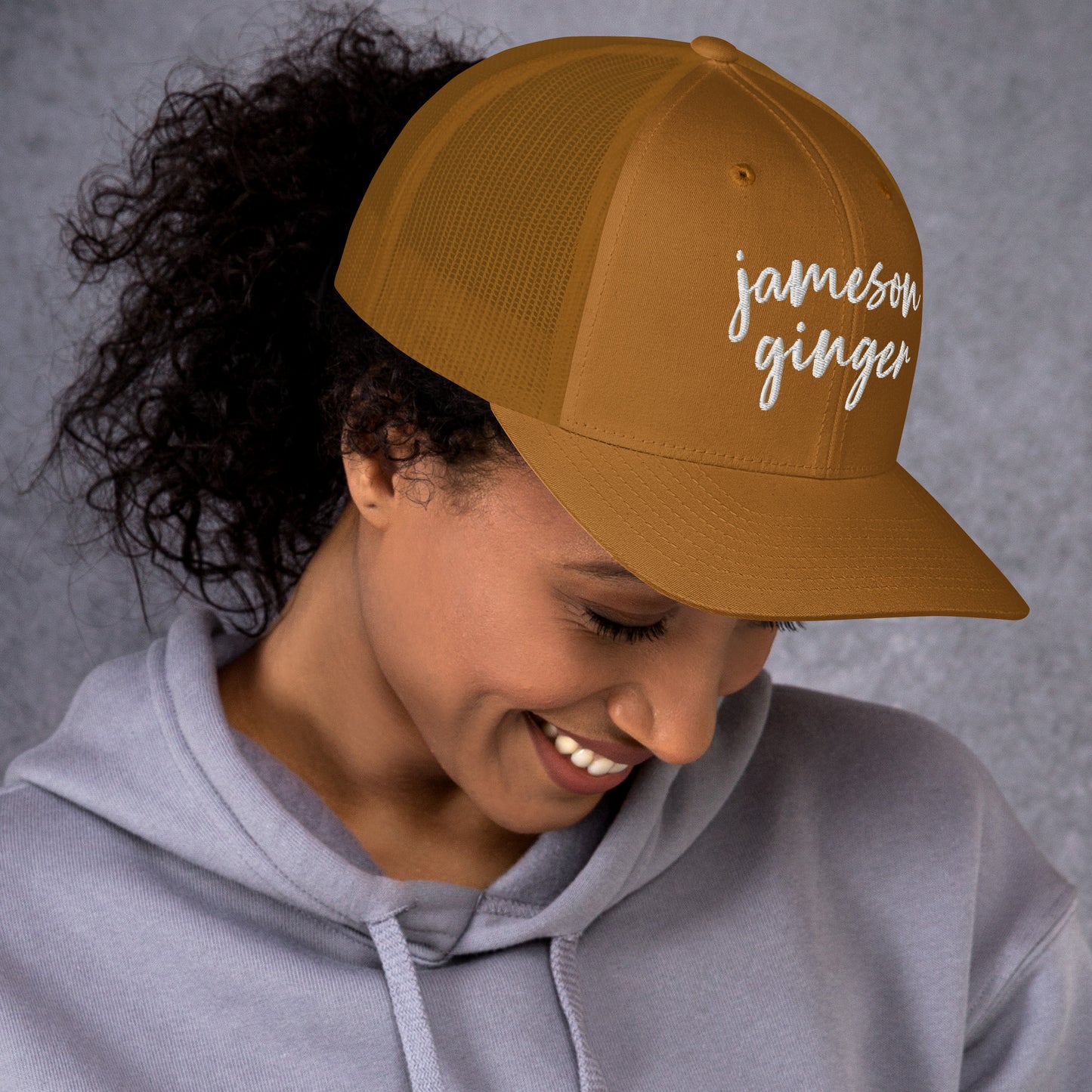Jameson and Ginger Drink Hat, Drink Order Cap, Trucker Hat
