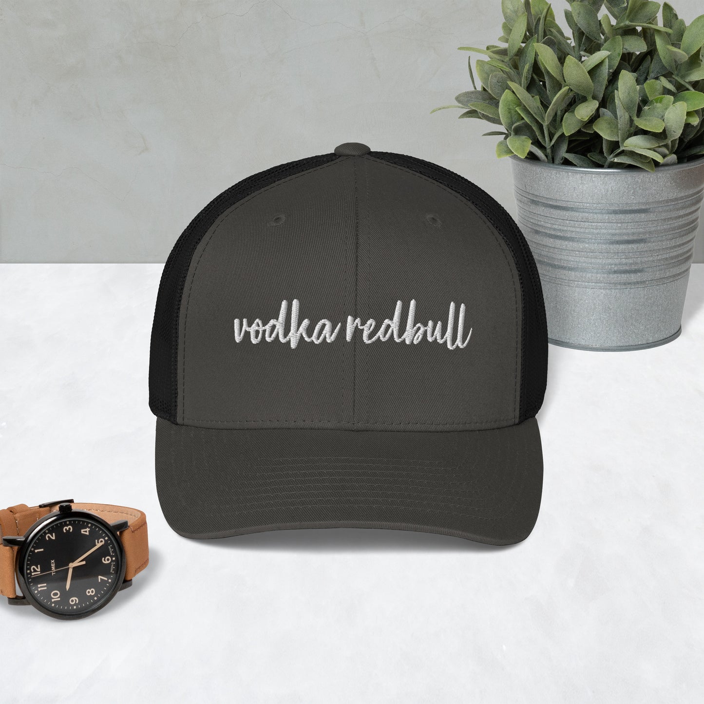 Vodka Redbull Drink Hat, Drink Order Cap, Trucker Hat