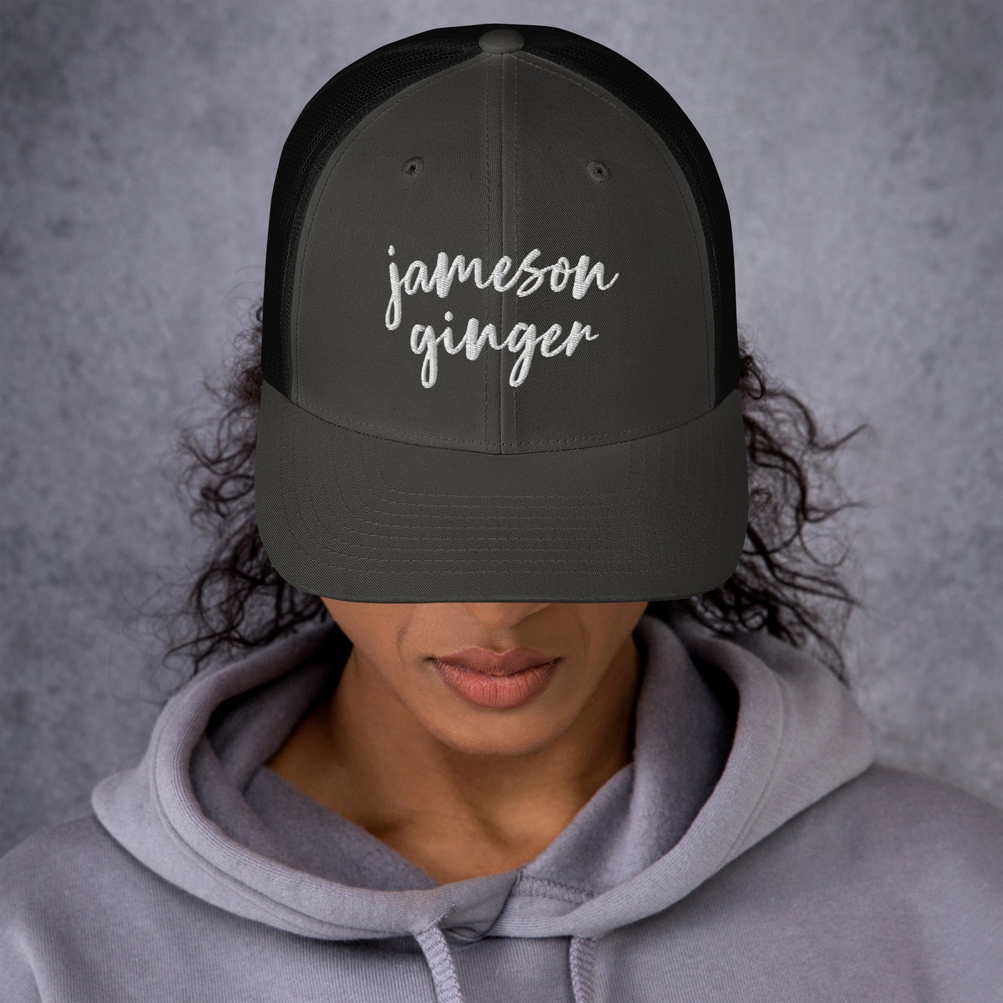 Jameson and Ginger Drink Hat, Drink Order Cap, Trucker Hat