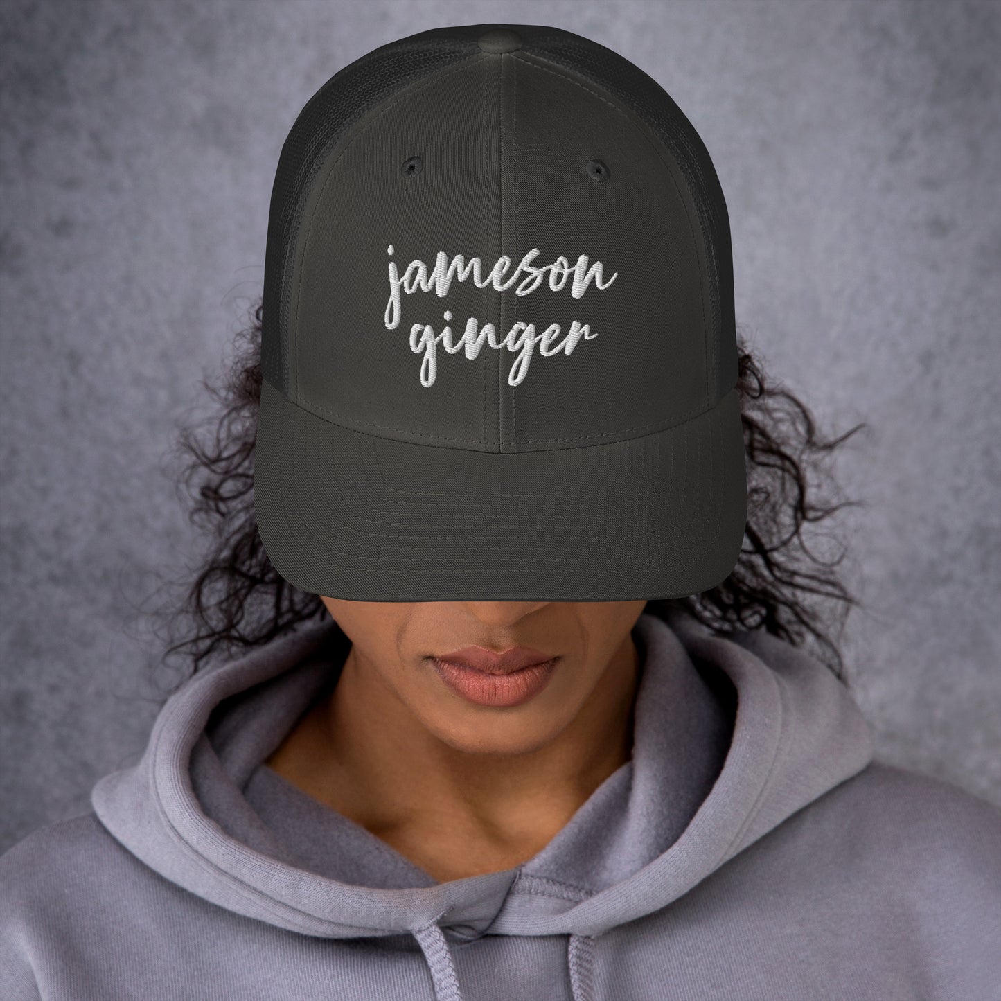 Jameson and Ginger Drink Hat, Drink Order Cap, Trucker Hat