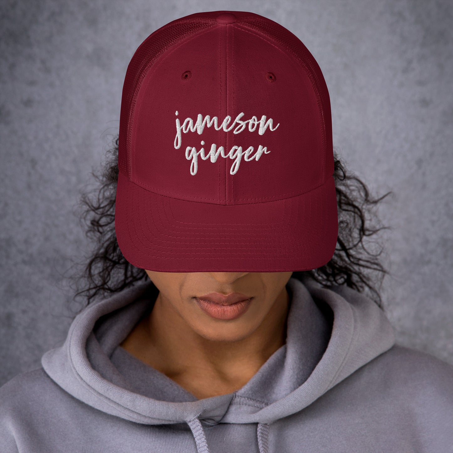 Jameson and Ginger Drink Hat, Drink Order Cap, Trucker Hat