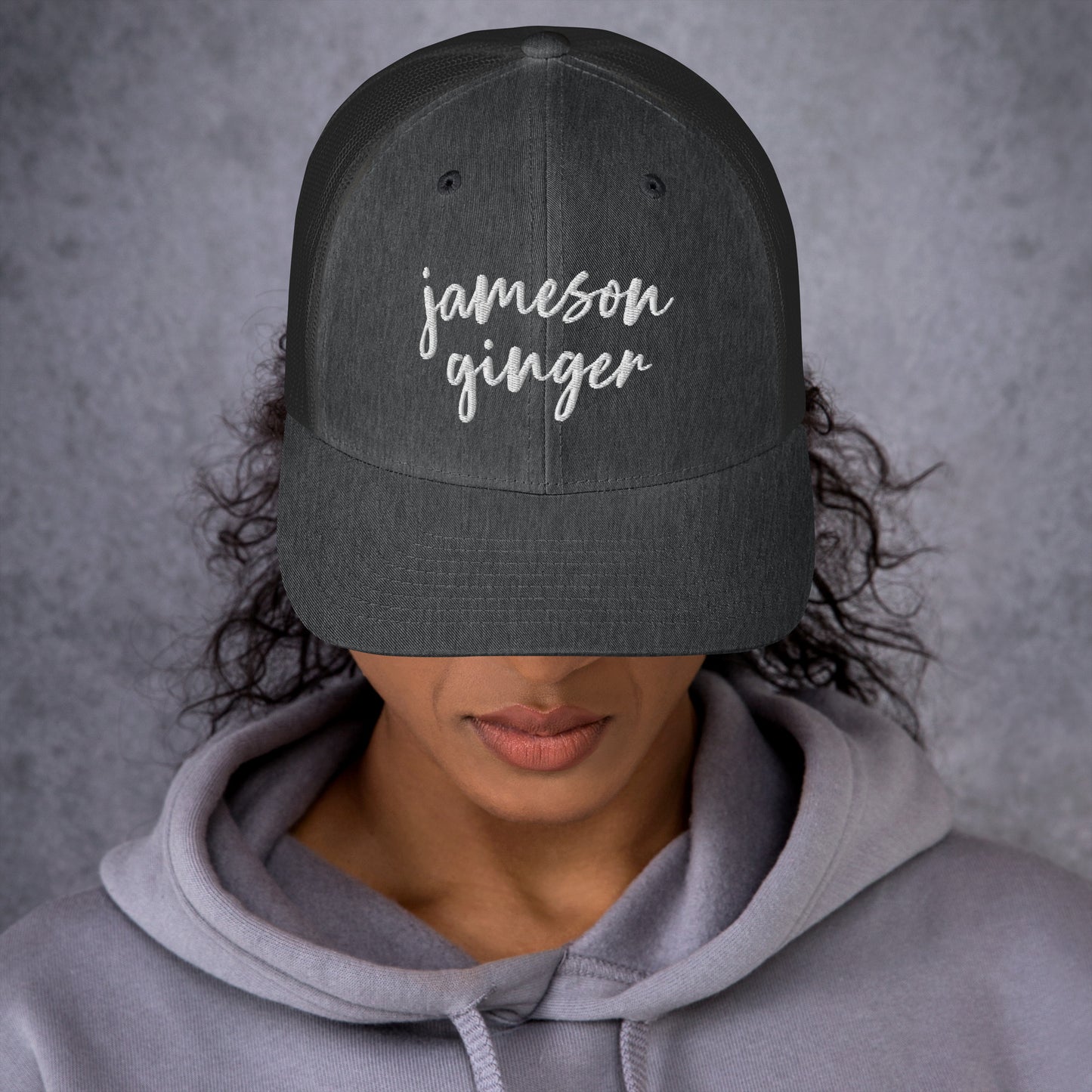 Jameson and Ginger Drink Hat, Drink Order Cap, Trucker Hat