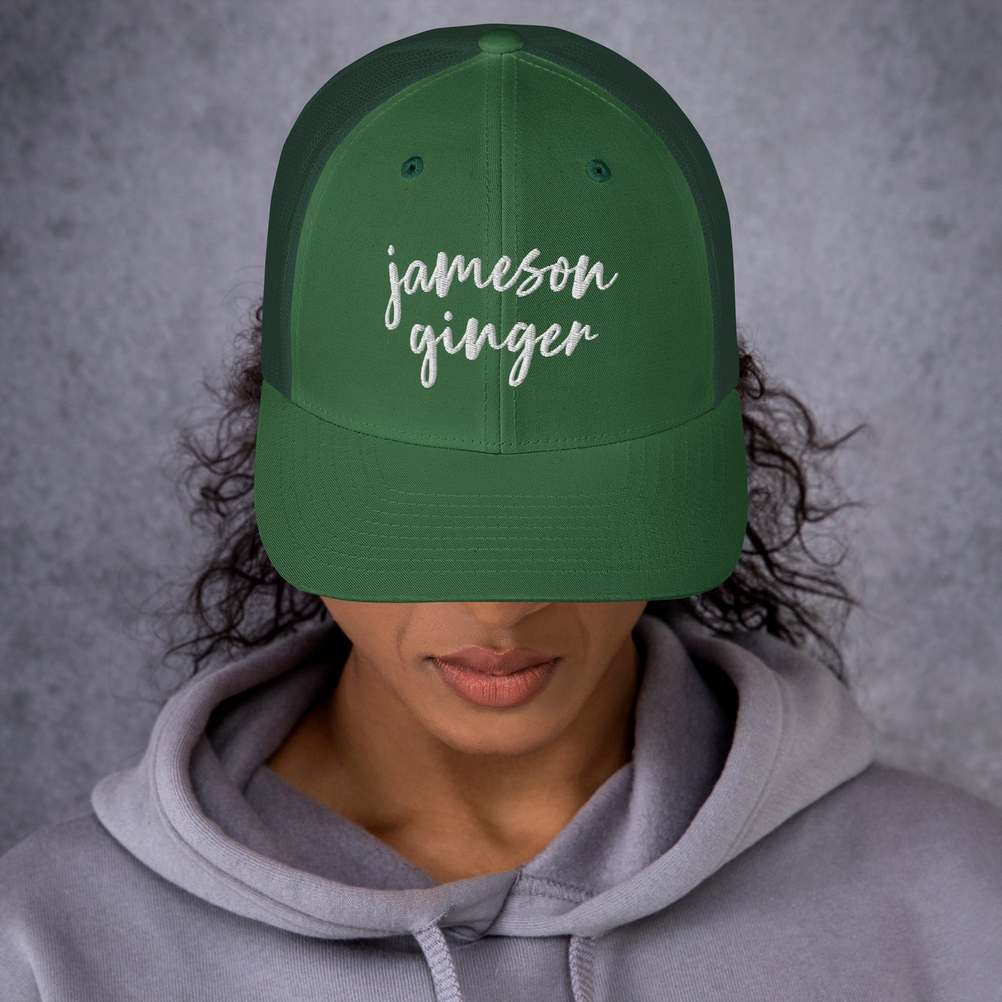 Jameson and Ginger Drink Hat, Drink Order Cap, Trucker Hat