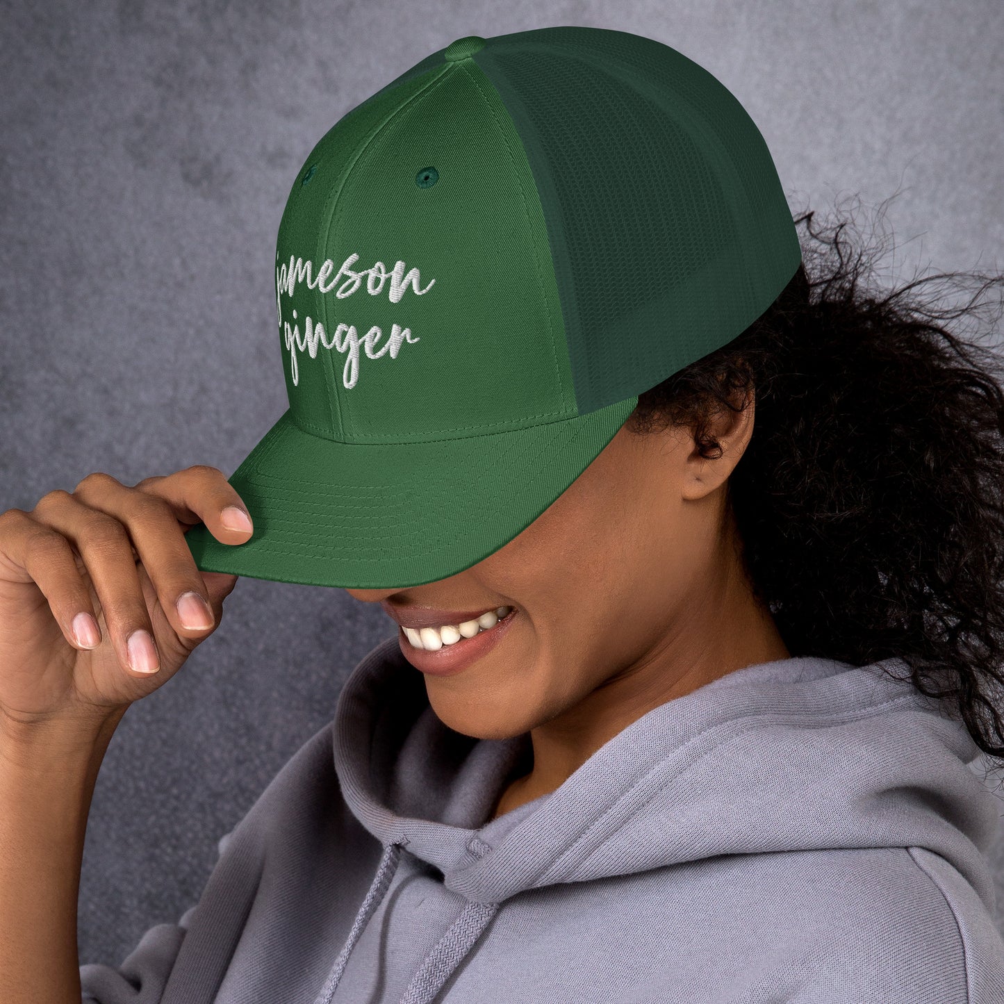 Jameson and Ginger Drink Hat, Drink Order Cap, Trucker Hat