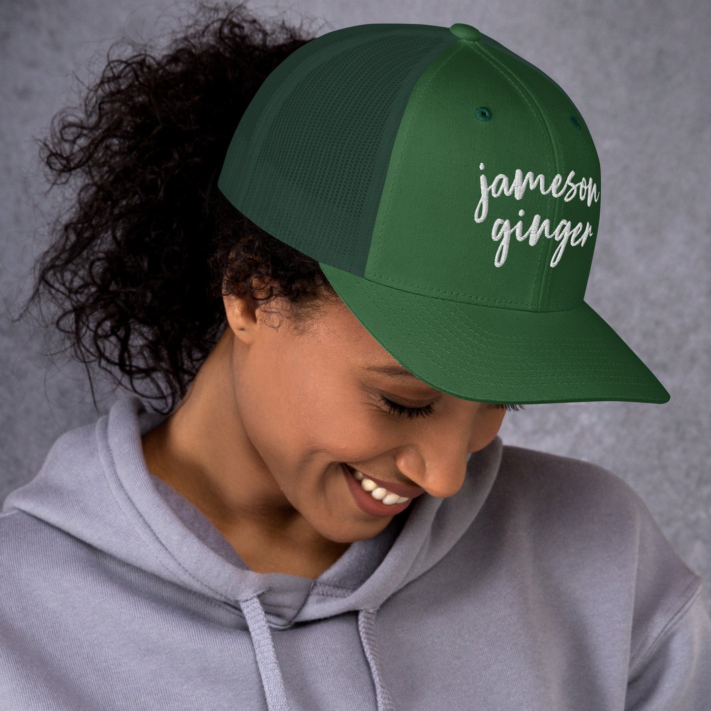 Jameson and Ginger Drink Hat, Drink Order Cap, Trucker Hat