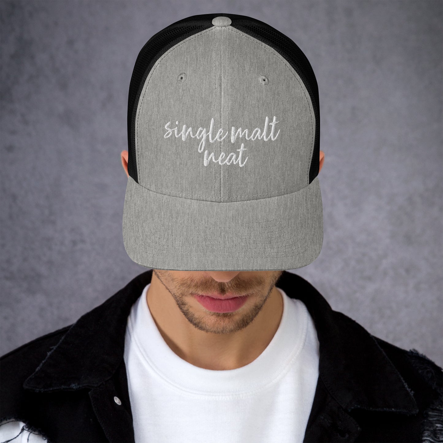 Single Malt Neat Drink Hat, Drink Order Cap, Trucker Hat