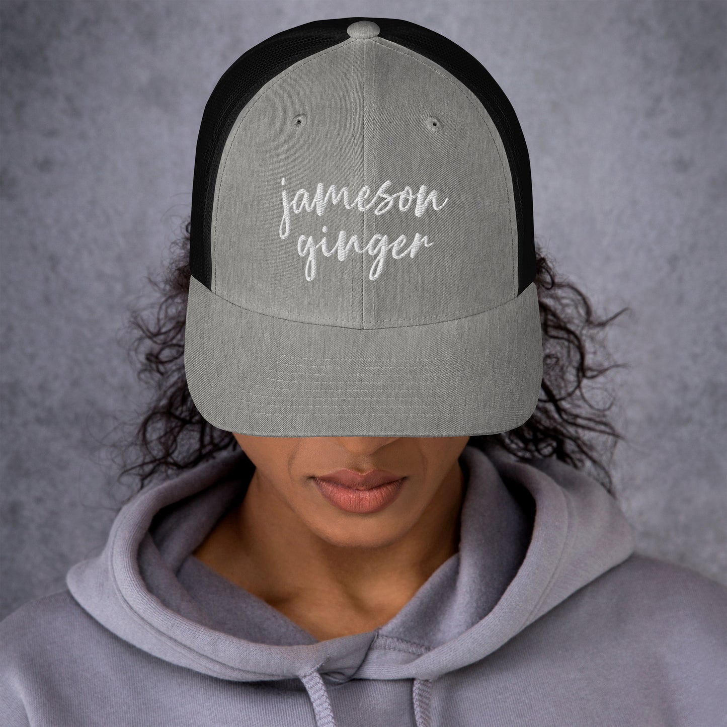 Jameson and Ginger Drink Hat, Drink Order Cap, Trucker Hat
