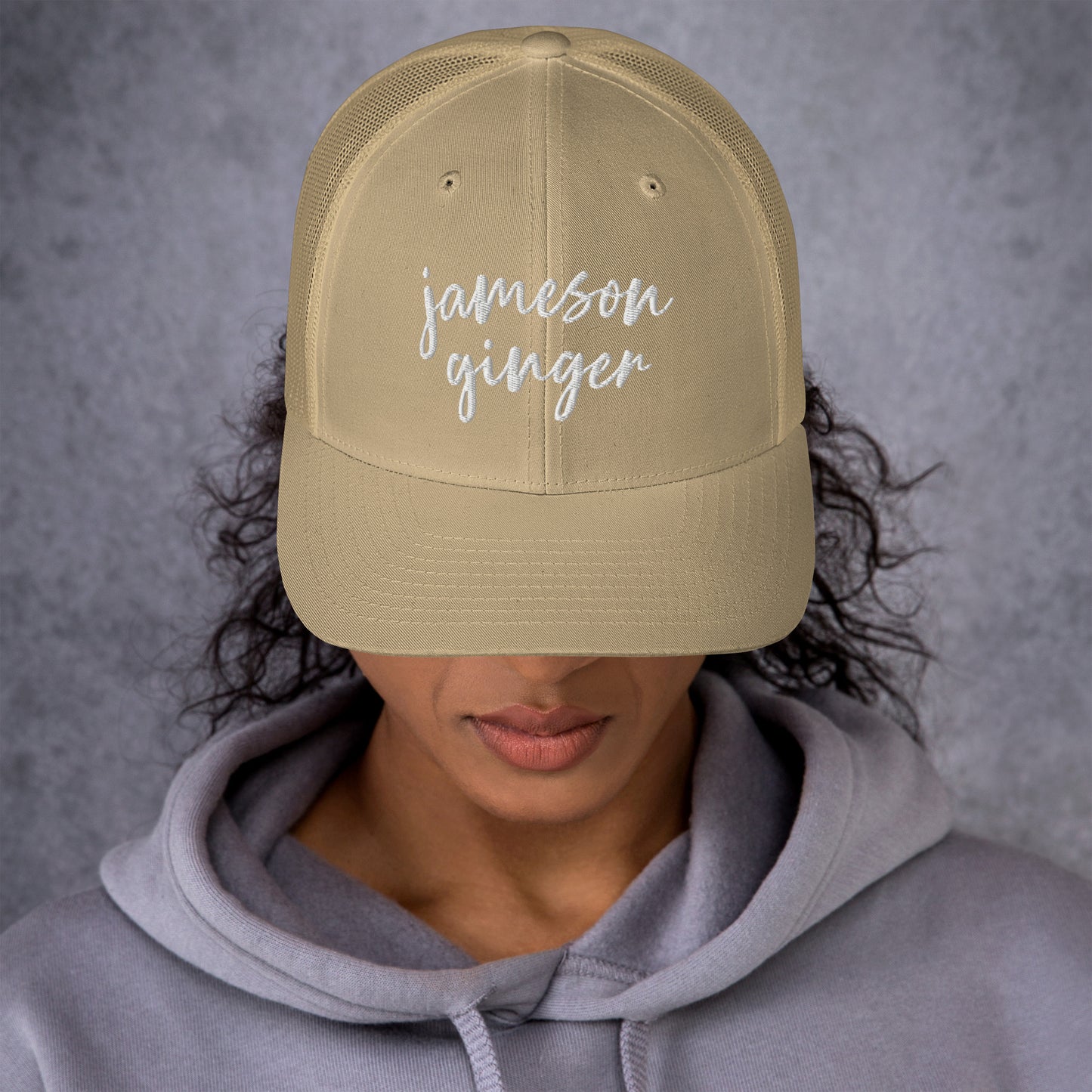 Jameson and Ginger Drink Hat, Drink Order Cap, Trucker Hat