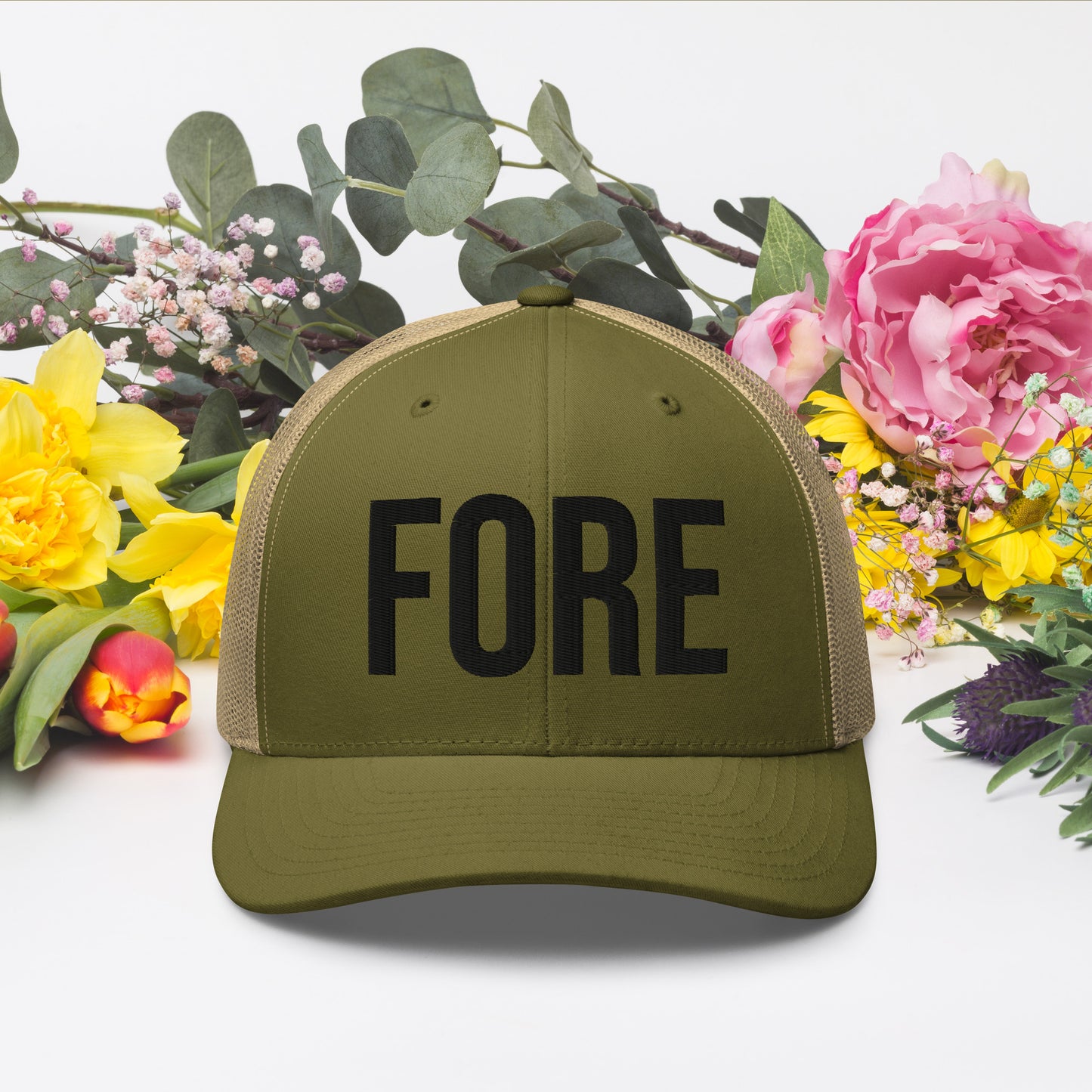 Fun Golf Trucker Cap, Golfer Hat for men and women, Fore!