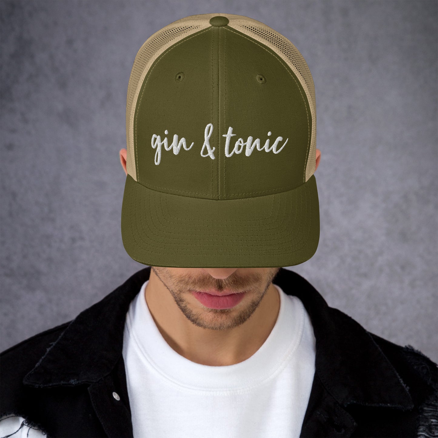 Gin and Tonic Drink Hat, Drink Order Cap, Trucker Hat