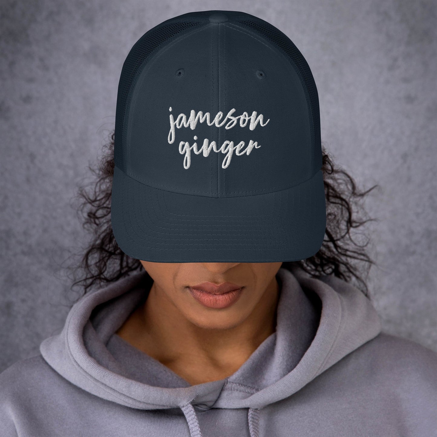 Jameson and Ginger Drink Hat, Drink Order Cap, Trucker Hat