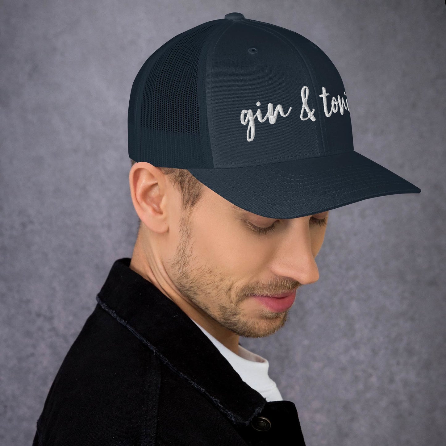 Gin and Tonic Drink Hat, Drink Order Cap, Trucker Hat