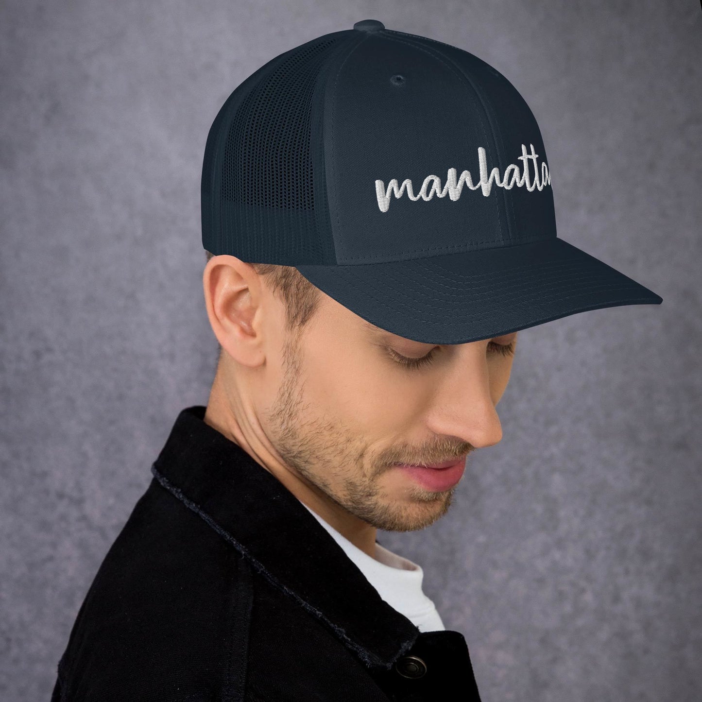 Manhattan Drink Hat, Drink Order Cap, Trucker Hat