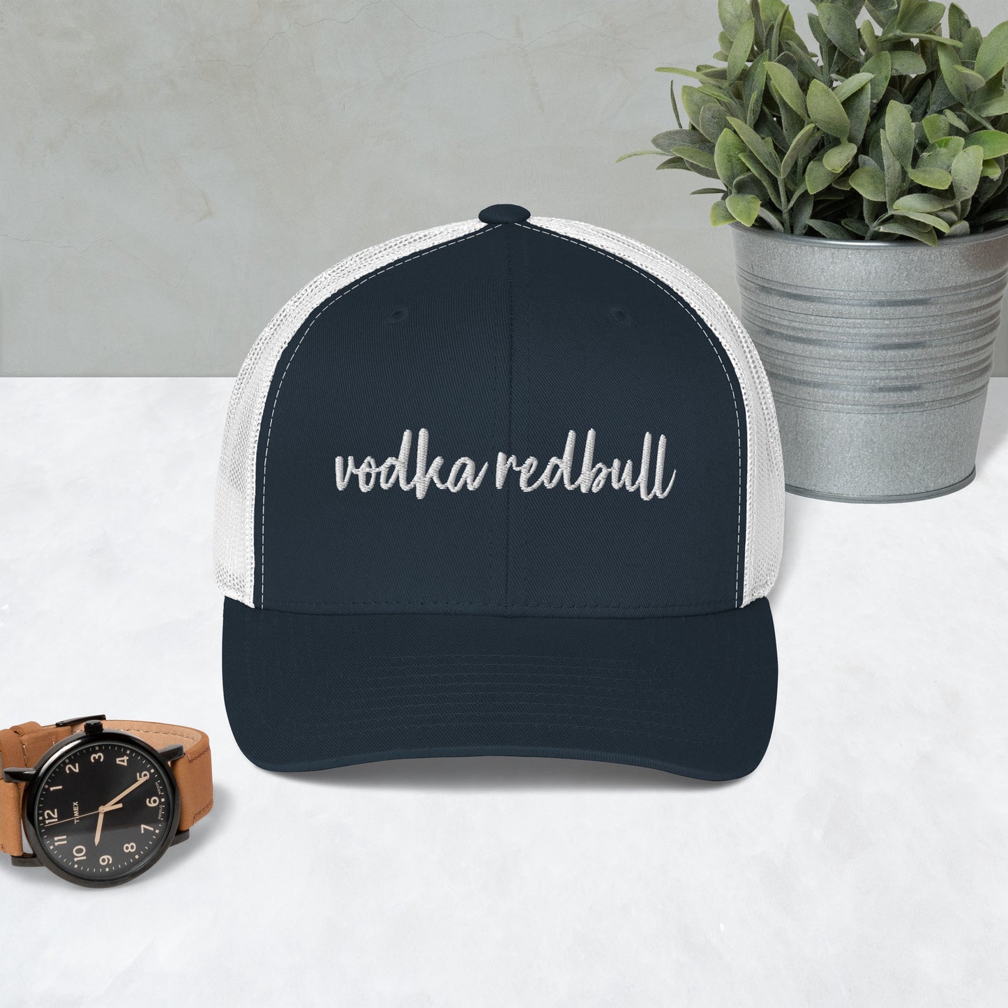 Vodka Redbull Drink Hat, Drink Order Cap, Trucker Hat