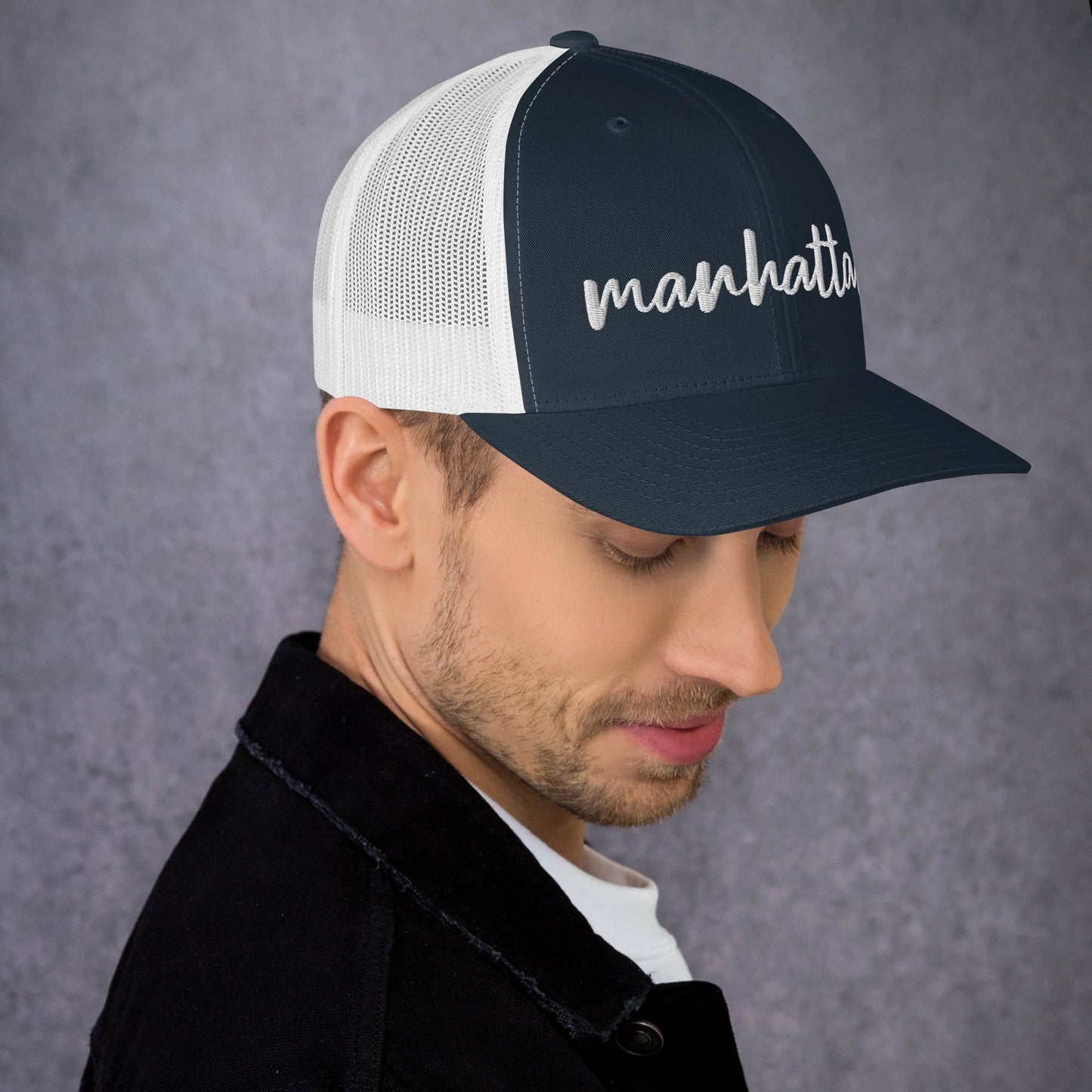 Manhattan Drink Hat, Drink Order Cap, Trucker Hat