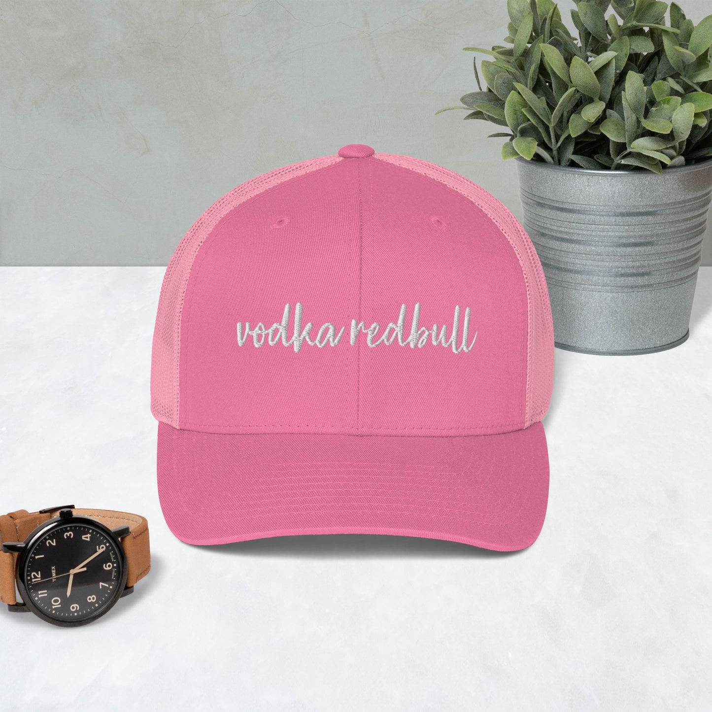 Vodka Redbull Drink Hat, Drink Order Cap, Trucker Hat