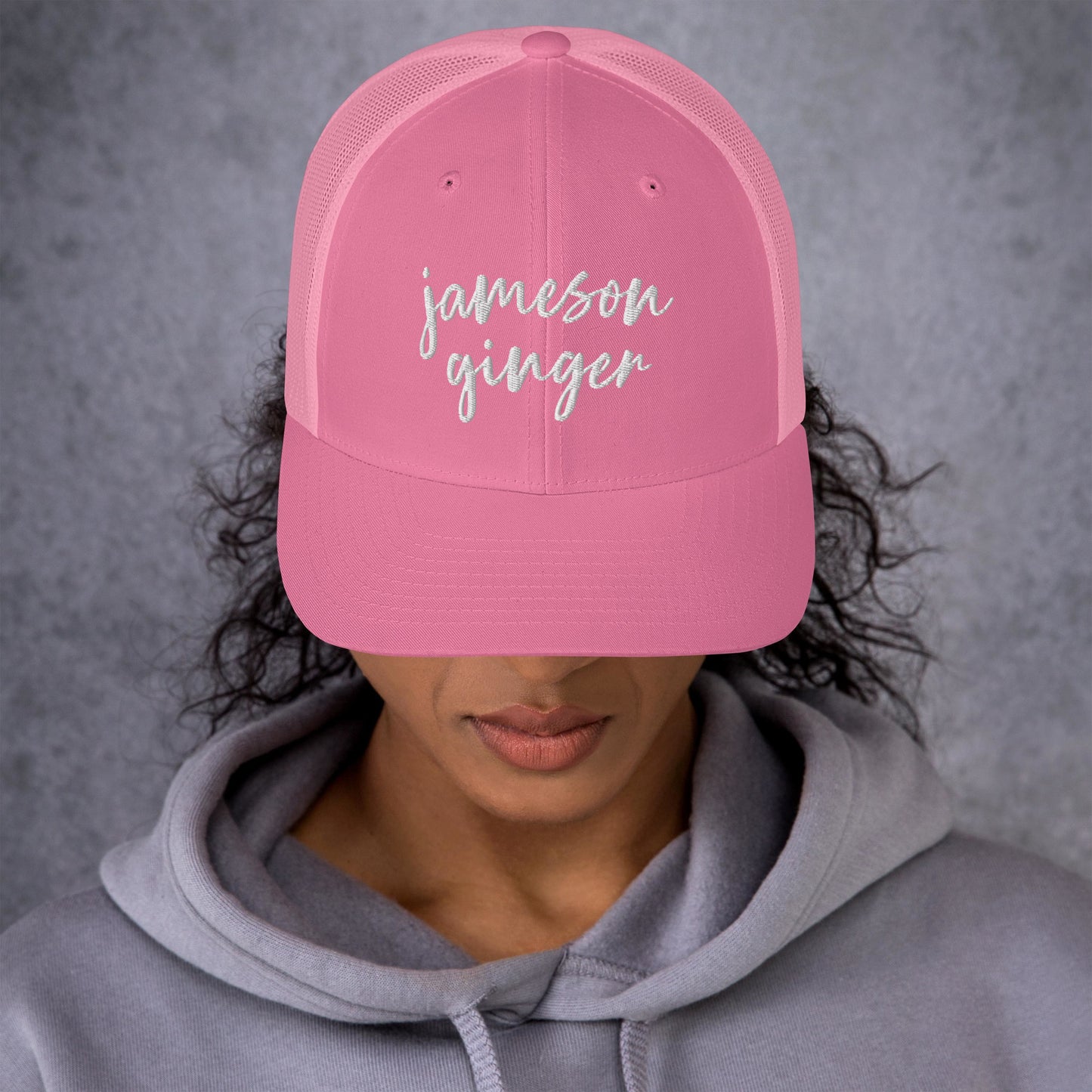 Jameson and Ginger Drink Hat, Drink Order Cap, Trucker Hat
