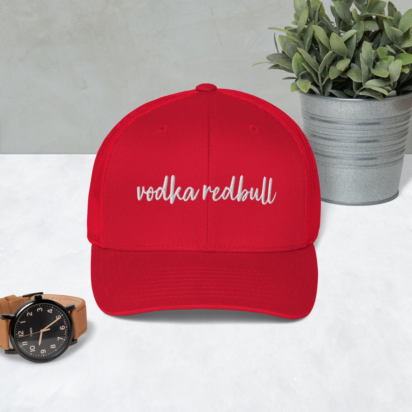 Vodka Redbull Drink Hat, Drink Order Cap, Trucker Hat