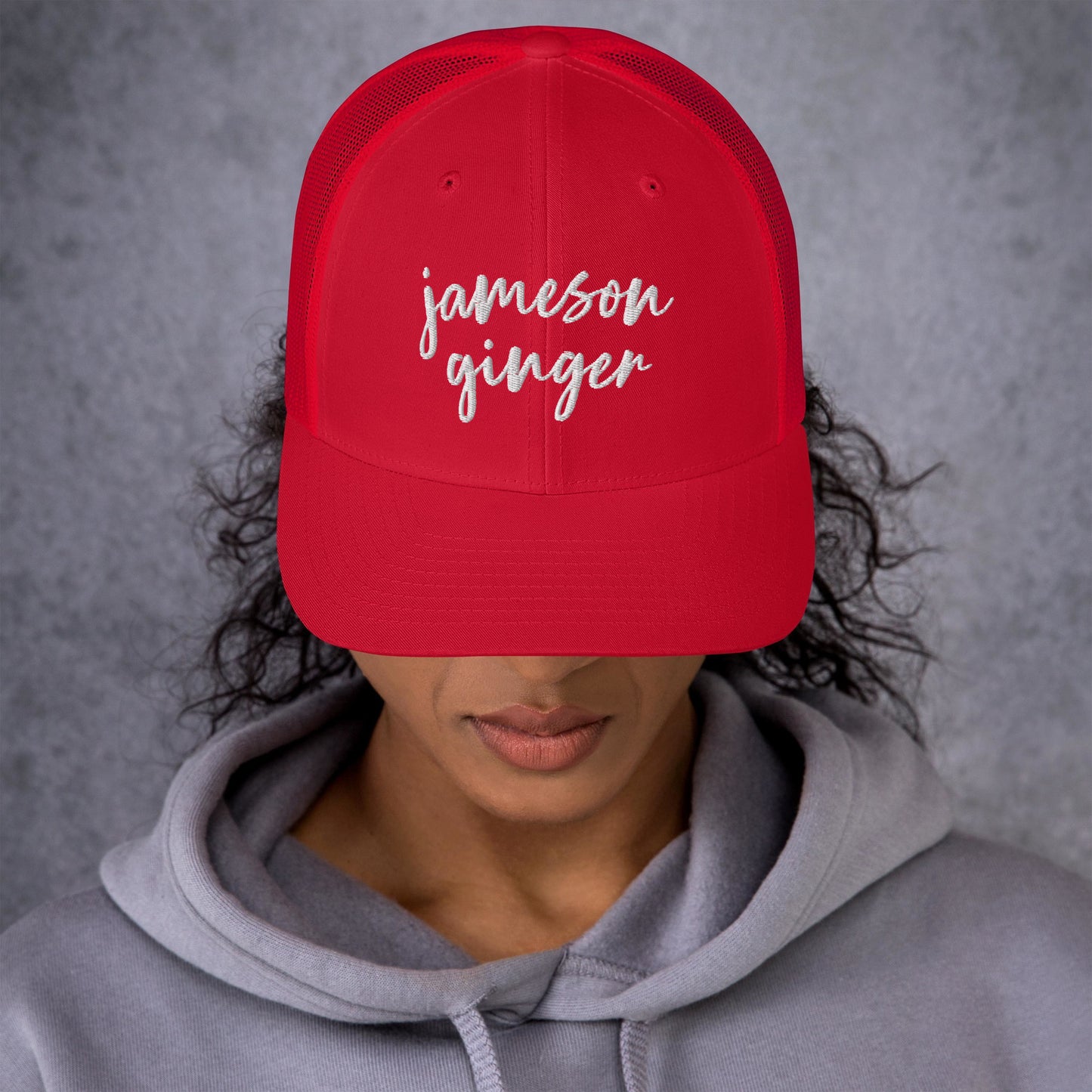 Jameson and Ginger Drink Hat, Drink Order Cap, Trucker Hat