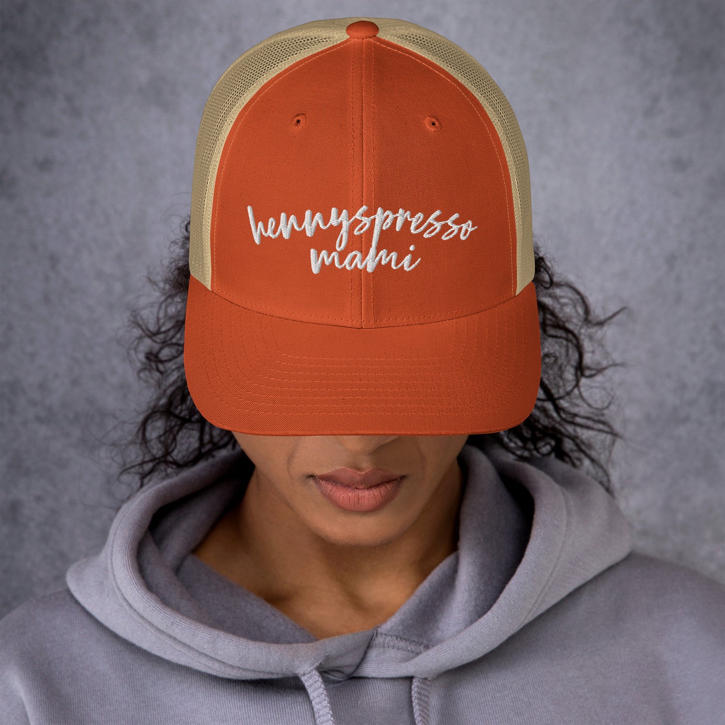 Hennyspresso Mami Hat, Drink Order Trucker Cap