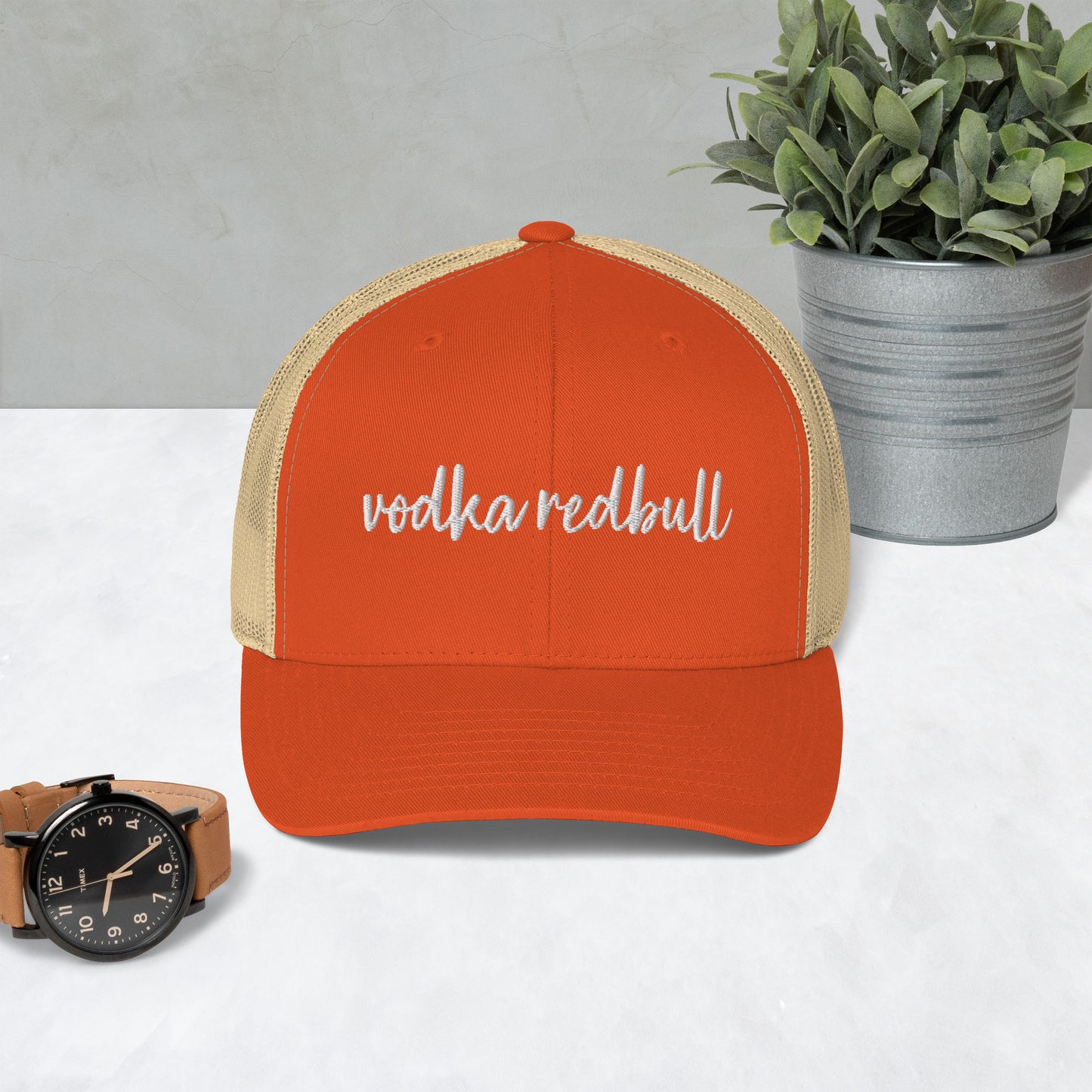 Vodka Redbull Drink Hat, Drink Order Cap, Trucker Hat