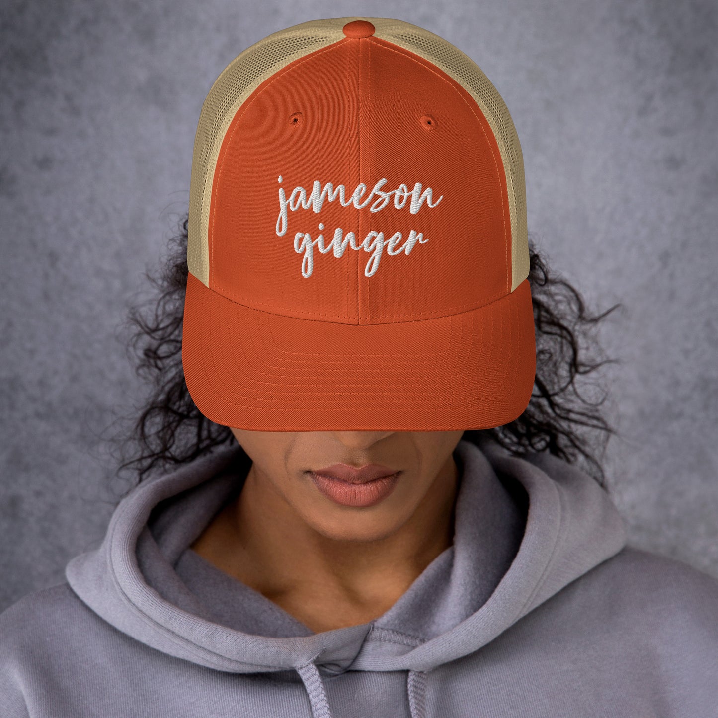 Jameson and Ginger Drink Hat, Drink Order Cap, Trucker Hat