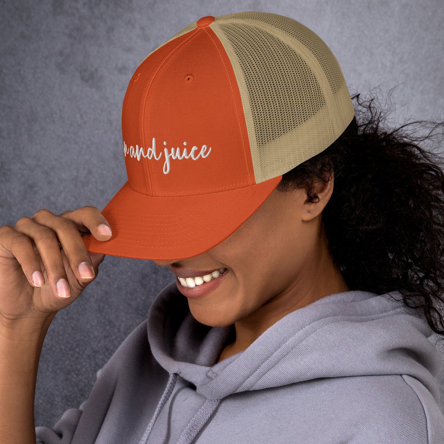 Gin and Juice drink hat, drink order cap, trucker