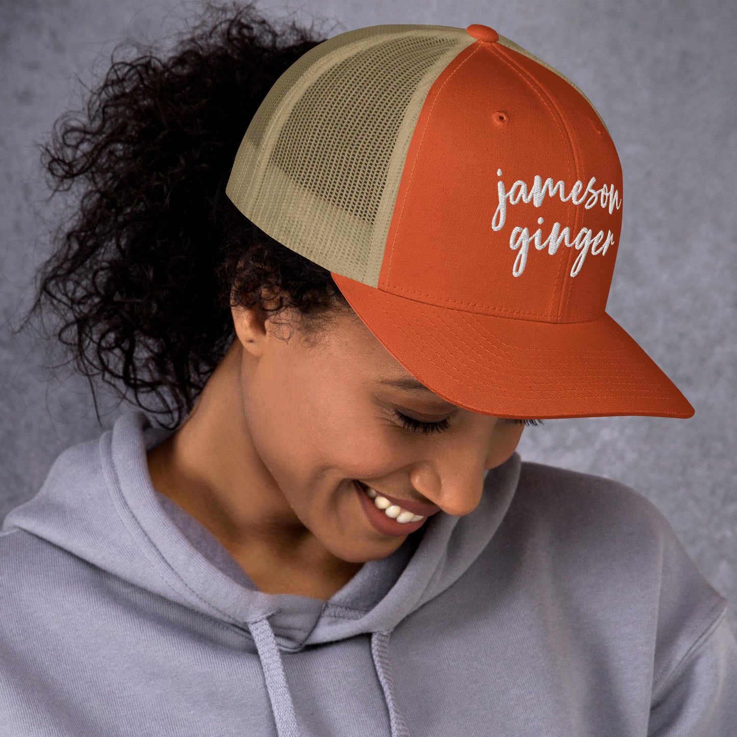 Jameson and Ginger Drink Hat, Drink Order Cap, Trucker Hat