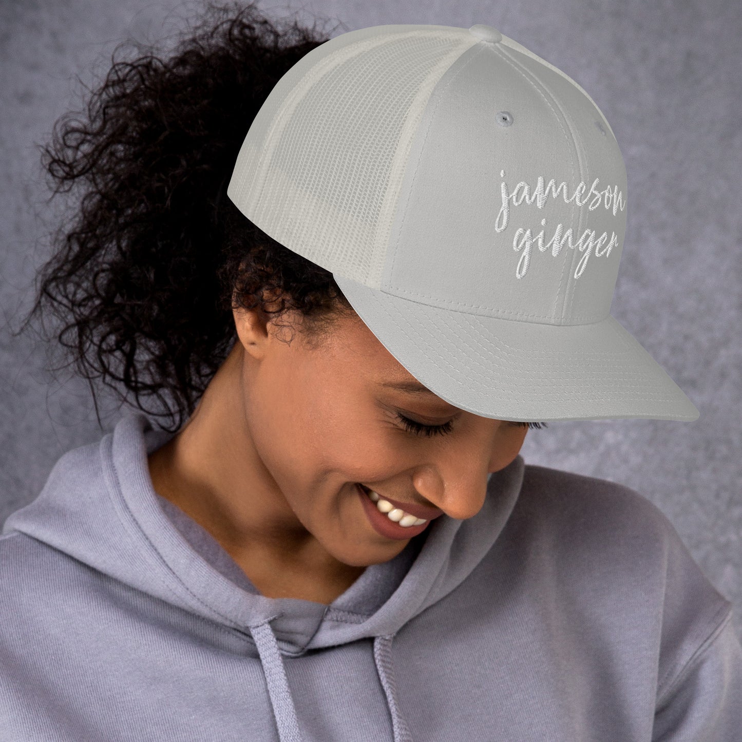 Jameson and Ginger Drink Hat, Drink Order Cap, Trucker Hat